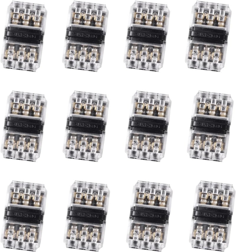 Brightfour 12 Pack Quick Solderless Wire Splice Connectors, 2 Way 3 Pin Automotive, Fits 20-24 AWG - Image 2